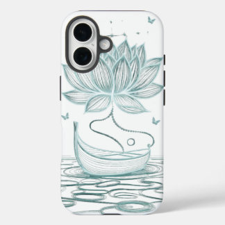Tranquil Lotus & Om – Zen-Inspired iPhone 16 Case