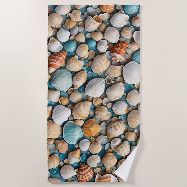 Tranquil Marine Vibe Beach Towel (Front)
