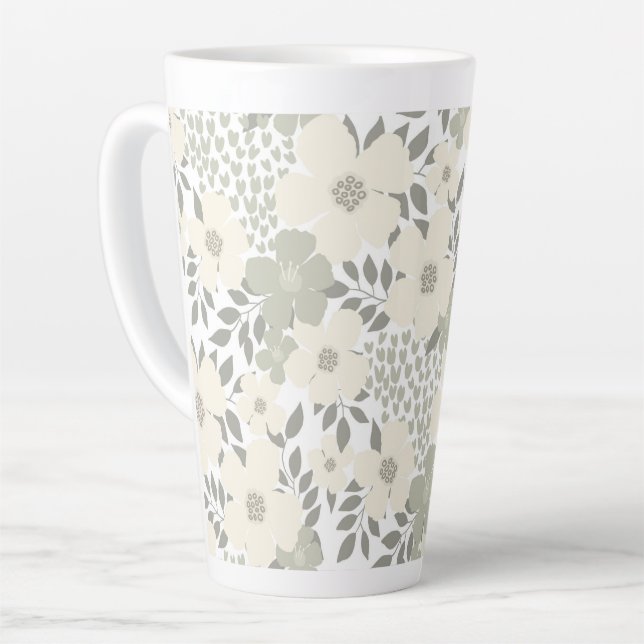 Tranquil meadow latte mug (Left Angle)