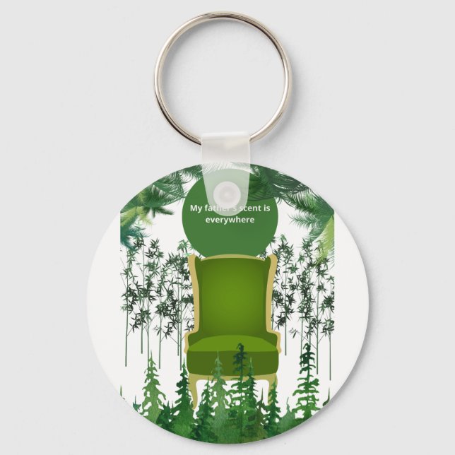  Tranquil Memory in Nature’s Hue & Nostalgic Desig Keychain (Front)