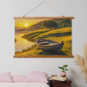 Tranquil Morning Sunrise  Hanging Tapestry