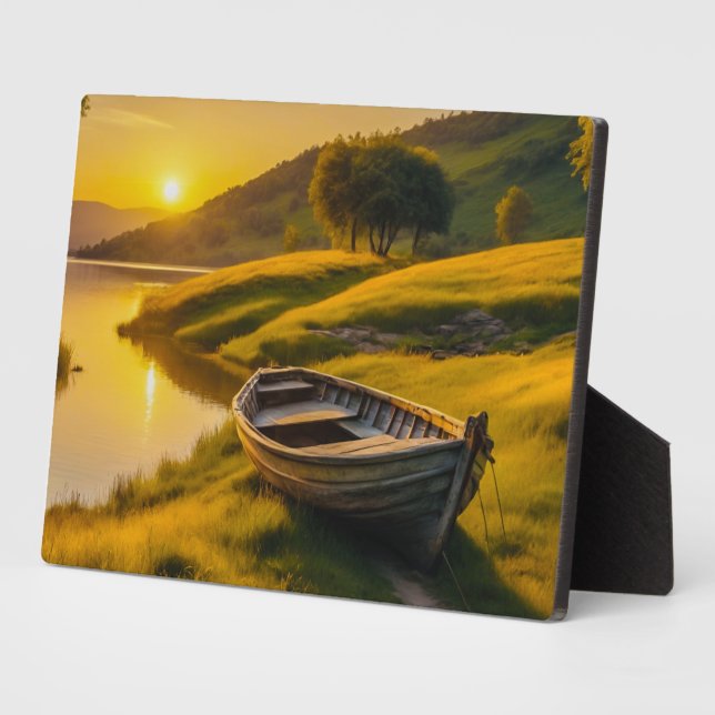 Tranquil Morning Sunrise  Plaque (Side)