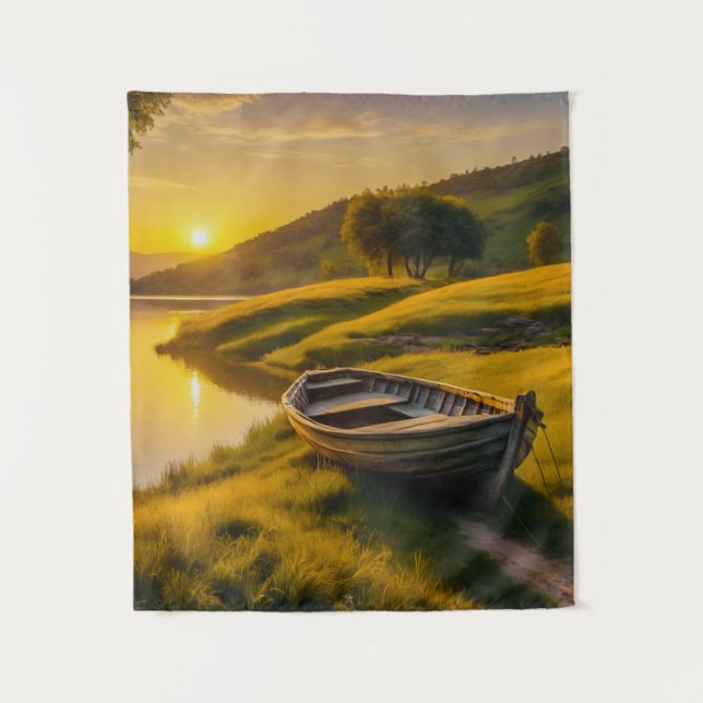 Tranquil Morning Sunrise  Tapestry (Front)