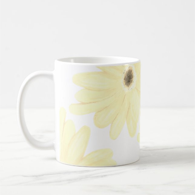 Tranquil Morning Yellow Flowers  Coffee Mug (Left)