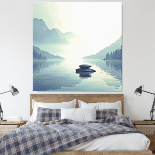 Tranquil Mountain Lake Serenity Canvas Print