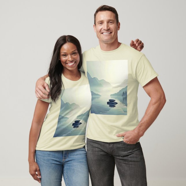 Tranquil Mountain Lake Serenity T-Shirt (Unisex)