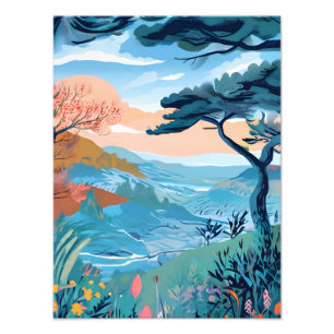  Tranquil Mountain Sunset Photo Print