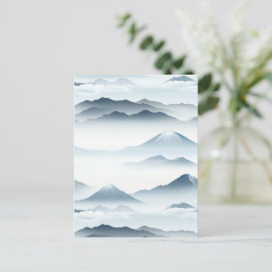 Tranquil Mountains Snow Blue White Scene Postcard