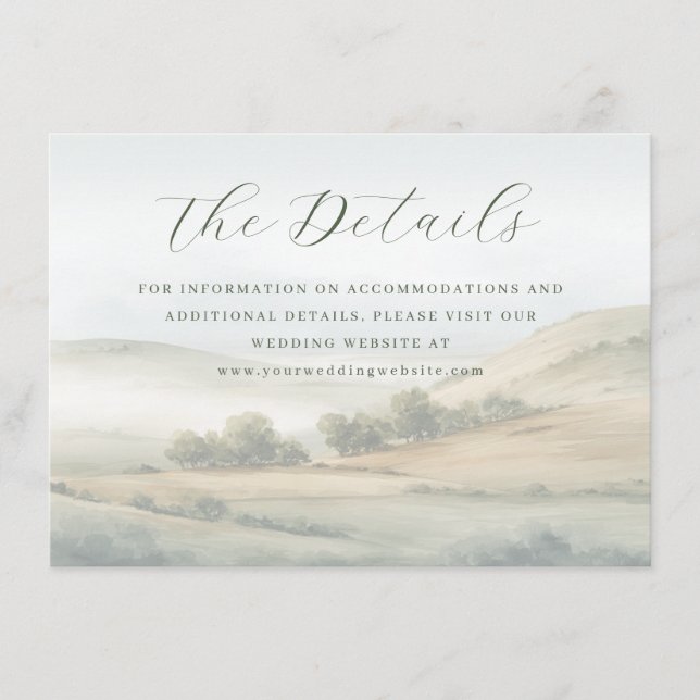 Tranquil Muted Watercolor Landscape Enclosure Card (Front)