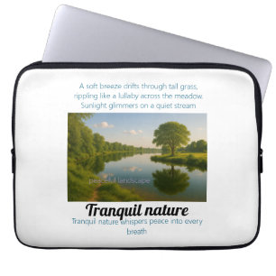 Tranquil nature whispers peace into every breath laptop sleeve