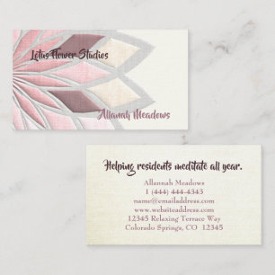 Tranquil Pastel Lotus Flower Business Card 