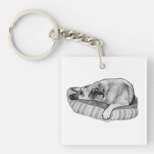 Tranquil Paws, Retro Carry Fob Keychain