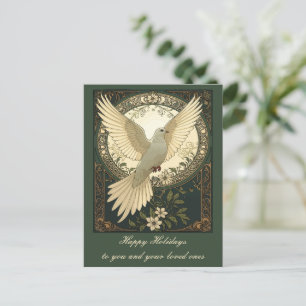 Tranquil Peace Dove And Nature Illustration Holiday Postcard