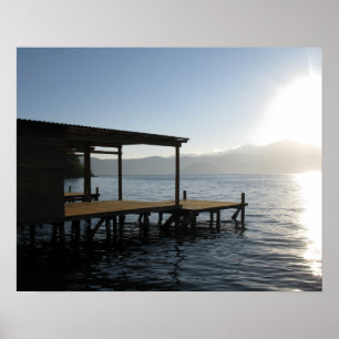 Tranquil Pier at Sunset Poster