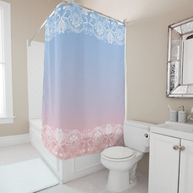 Tranquil Pink To Blue Gradient & White Lace (In Situ)