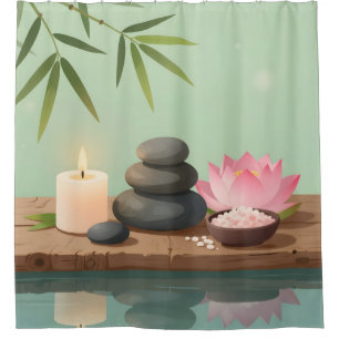 Tranquil Reflection – Zen Landscape Shower Curtain