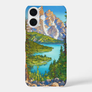 "Tranquil Reflections: Nature & Lake iPhone Cover" 16 Case