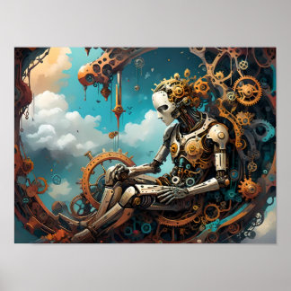 Tranquil Reflections, Surreal Human Figure Poster