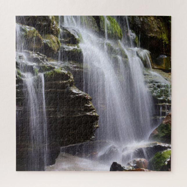 Tranquil Refreshing Waterfall - 20x20 inch Jigsaw Puzzle (Vertical)