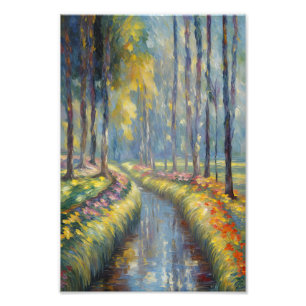 Tranquil River Path Impressionist Landscape Art Photo Print