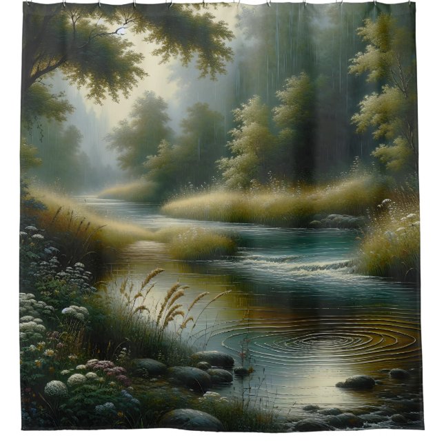 “Tranquil River Through Lush Forest” (Front)