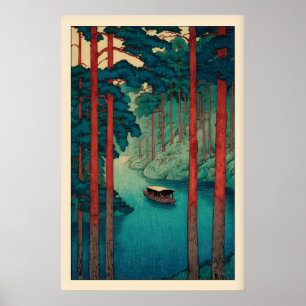 Tranquil River Wall Art Hasui Kawase Style, Calm