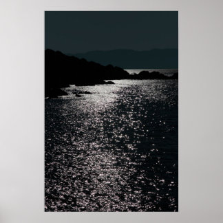 tranquil rocky kerry night view poster