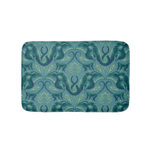 Tranquil Safari Tapestry Pattern - The White Lotus Bath Mat