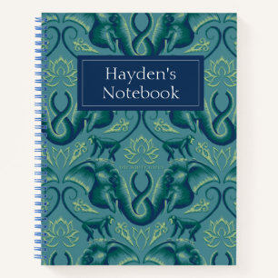 Tranquil Safari Tapestry Pattern - The White Lotus Notebook