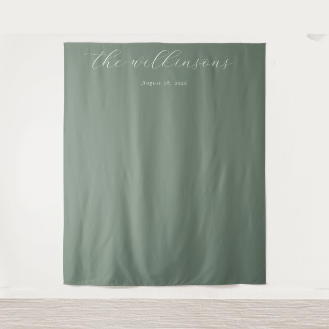 Tranquil Sage Minimalist Calligraphy Tapestry (Front)