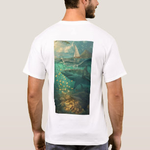 Tranquil Sailboat on the Waves Artistic T-Shirt