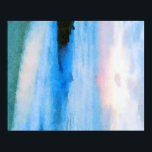 Tranquil Sea Poster<br><div class="desc">This watercolor features the ocean in an array of blues,  aquas,  and a touch of pink. It is so calming and serene. A perfect piece of art to bring the beauty of the ocean into your home and give pleasure timelessly.</div>