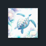 Tranquil Sea Turtle Art Canvas Prints<br><div class="desc">Dive into a tranquil underwater haven with our captivating sea turtle canvas print, exclusively offered by Do Tell A Belle. Embark on an enchanting visual voyage as the sea turtle gracefully dances amidst whimsical underwater botanicals, painted in soothing pastel shades of green, turquoise, blue, lavender, and pale yellow, evoking the...</div>