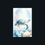 Tranquil Sea Turtle Wall Art<br><div class="desc">Step into a serene underwater world with this enchanting sea turtle wall art, exclusively from Do Tell A Belle. Captured in a mesmerizing dance among whimsical underwater botanicals, this artwork is painted in soothing pastel hues of green, turquoise, blue, lavender, and pale yellow, evoking the peaceful beauty of the ocean's...</div>