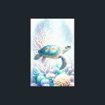 Tranquil Sea Turtle Wall Art<br><div class="desc">Step into a serene underwater world with this enchanting sea turtle wall art, exclusively from Do Tell A Belle. Captured in a mesmerizing dance among whimsical underwater botanicals, this artwork is painted in soothing pastel hues of green, turquoise, blue, lavender, and pale yellow, evoking the peaceful beauty of the ocean's...</div>