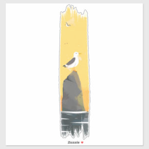 Tranquil Seagull Brushstroke Paint