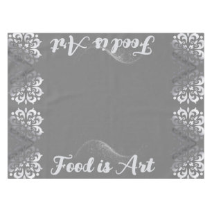 Tranquil Silver & Grey Monogram   Tablecloth
