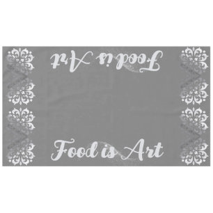Tranquil Silver & Grey Monogram   Tablecloth