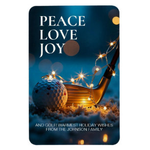 Tranquil Snowy Night Golf Christmas Magnet