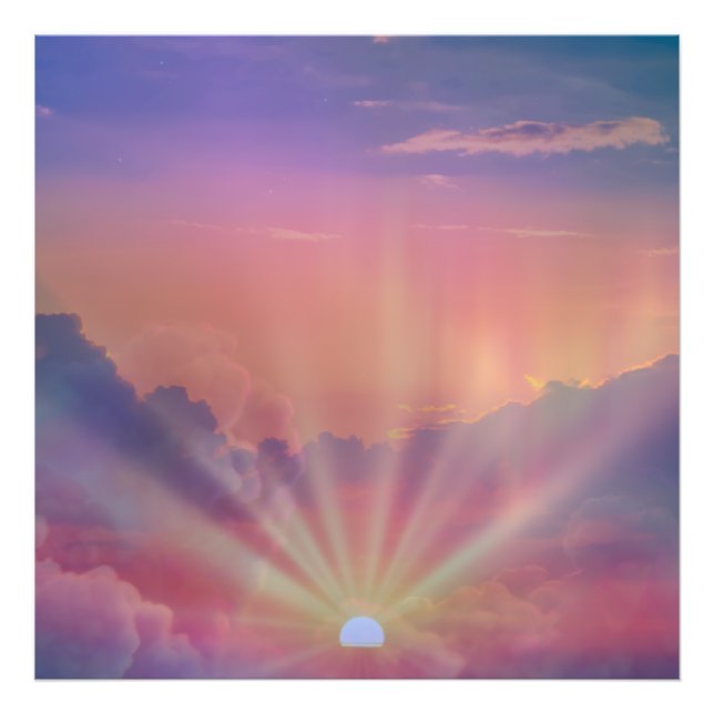 Tranquil Sunset Sky Magical Fantasy Art  Photo Print (Front)