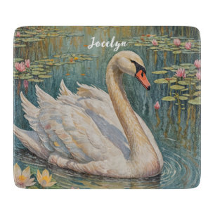 Tranquil Swan Serenade Cutting Board