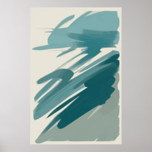 Tranquil Teal Abstract Poster