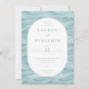 Tranquil Teal Wave Invitations