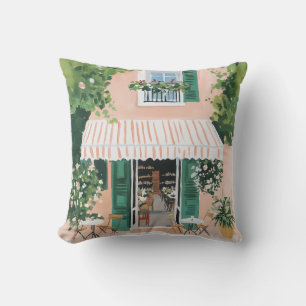 Tranquil Terrace in Rome Throw Pillow