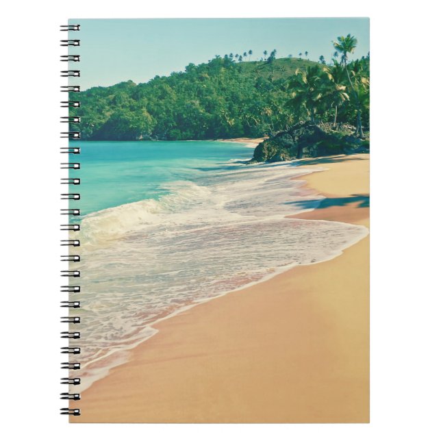 Tranquil Tropical Island Beach Notebook (Front)