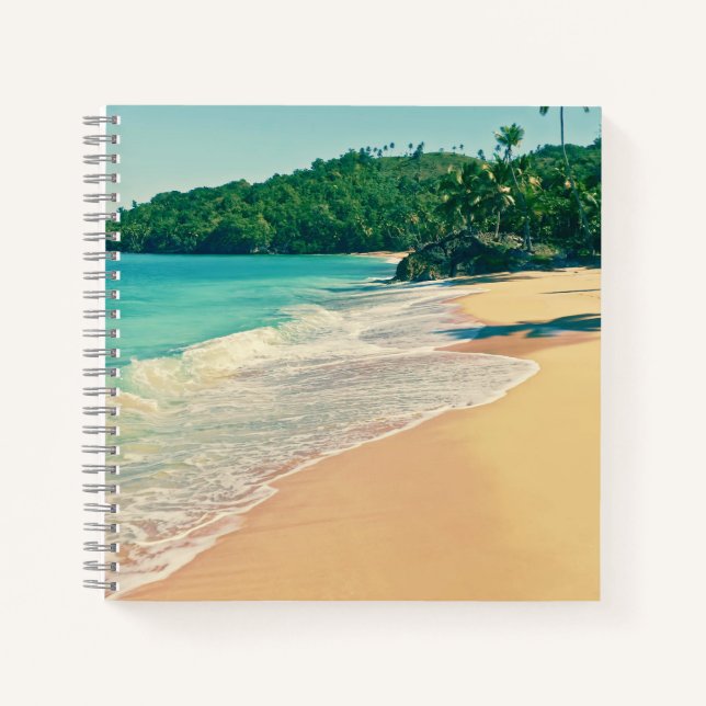 Tranquil Tropical Island Beach Notebook (Front)