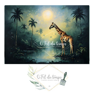 Tranquil Tropical Landscape with Giraffe Tissue Paper