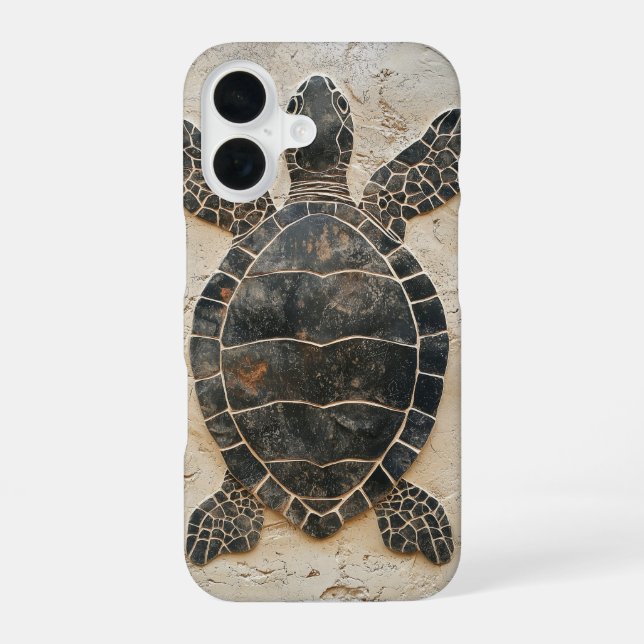Tranquil Turtle Journey iPhone 16 Case (Back)