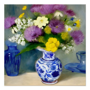 Tranquil Vase of Flowers Print