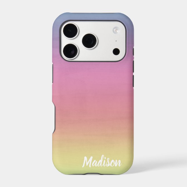 Tranquil Watercolor Gradient | Personalized iPhone (Back)